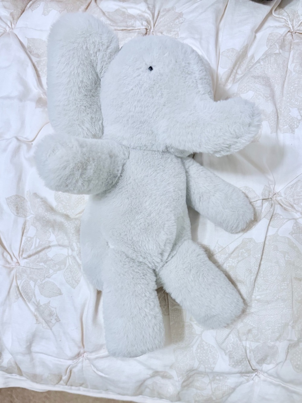 Pottery Barn Kids Light Gray Elephant Plush Stuffed Animal with Sound